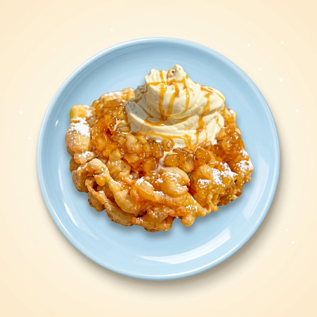 Caramel funnel cake